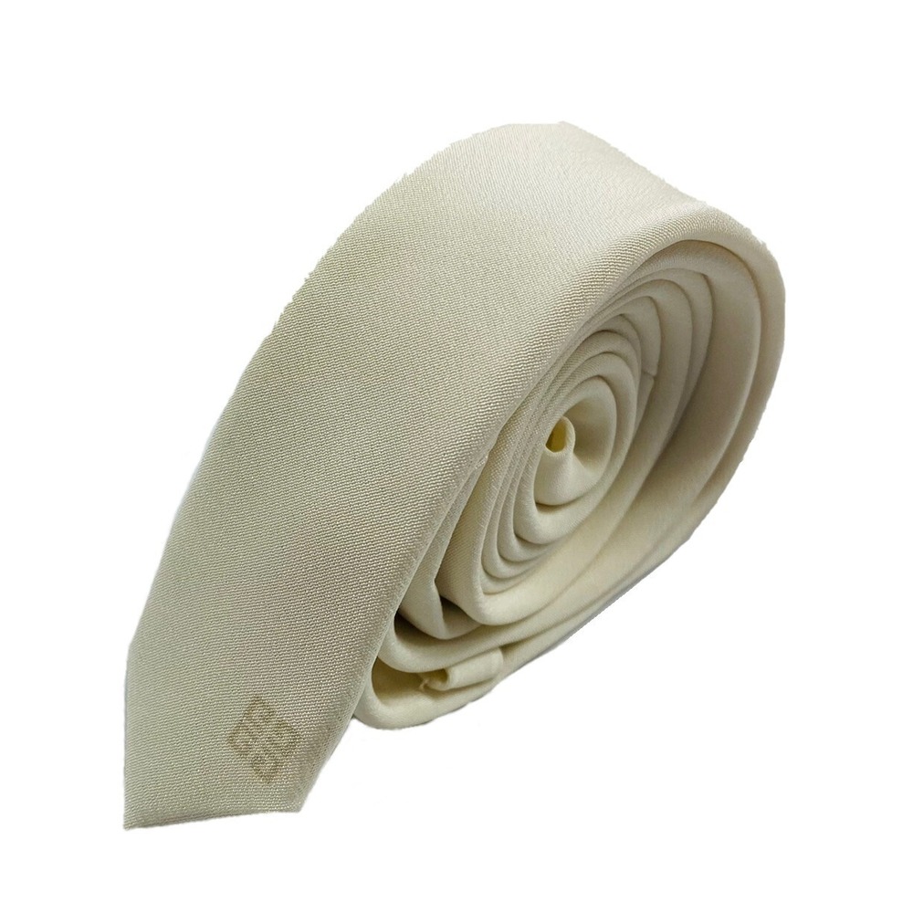 Givenchy Cream Pure‎ Silk Mens Skinny Tie 1.5 in Width NWOT